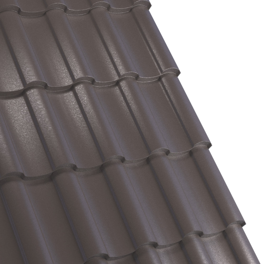 Tigla metalica - Tigla metalica Rufster Nova Premium 0,5 mm&nbsp;grosime 8019 MPR maro-grafit, super poliester, 2.13 m 1.18 m 2.48 m, olint.ro