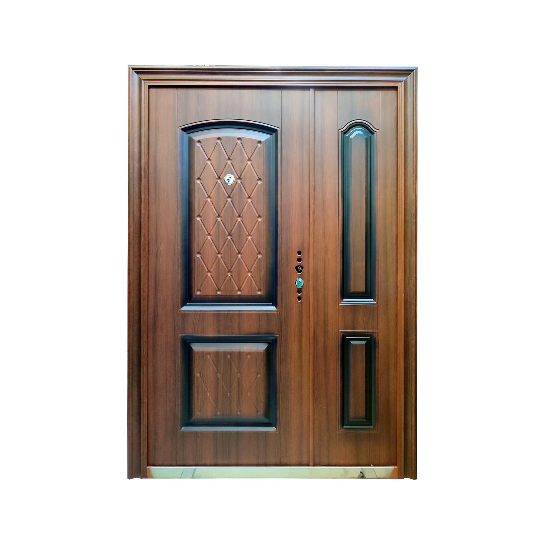 Usa metalica dubla 005, deschidere stanga, dimensiune 140 x 205 cm, grosime 7 cm, culoare stejar auriu