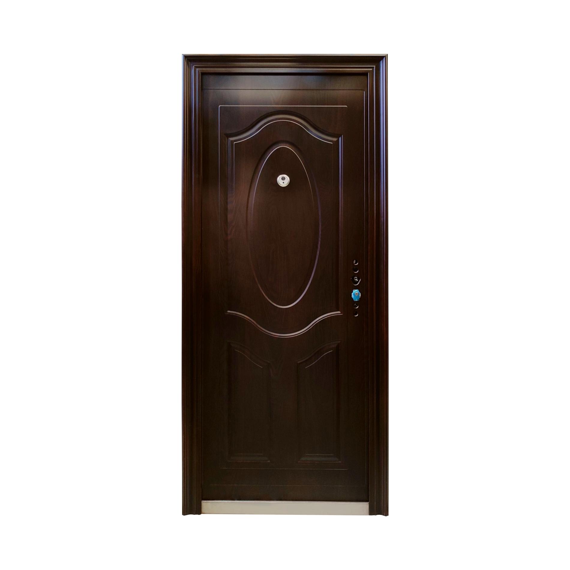 Metalice - Usa metalica model 010 C18-09, stanga dimensiune 205 x 86 cm, grosime 5 cm, culoare maro inchis, olint.ro