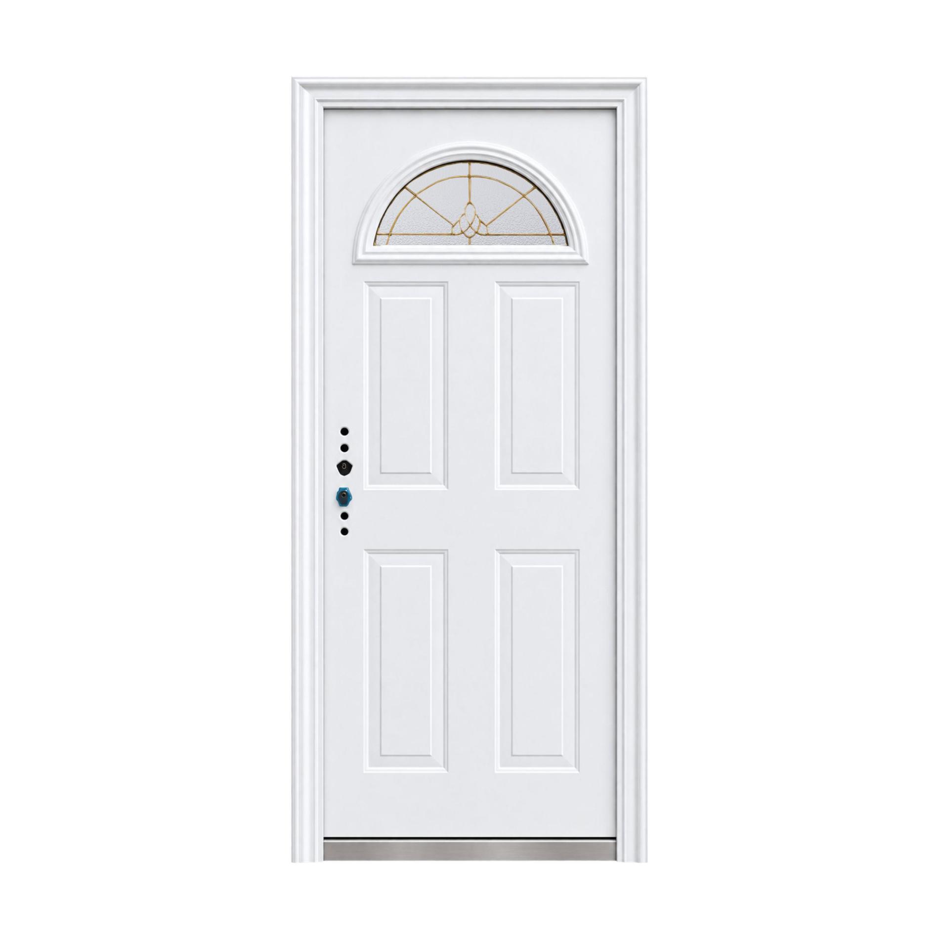 Metalice - Usa metalica de exterior model 043, dreapta, dimensiune 205 x 80 cm, grosime 5 cm, culoare alba, olint.ro