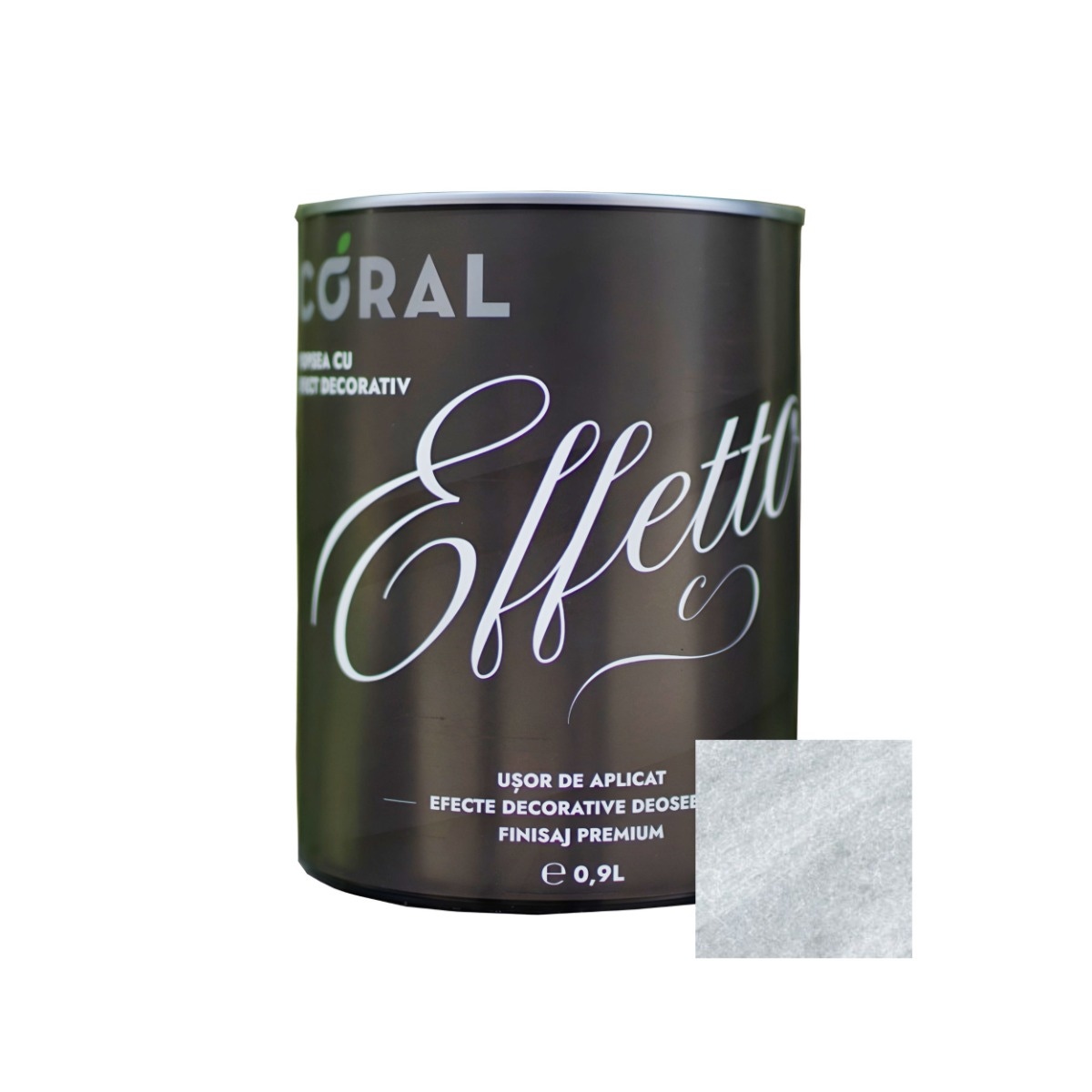 Vopsea decorativa, interior, Coral Effetto, Cesena gri, 0.9 l