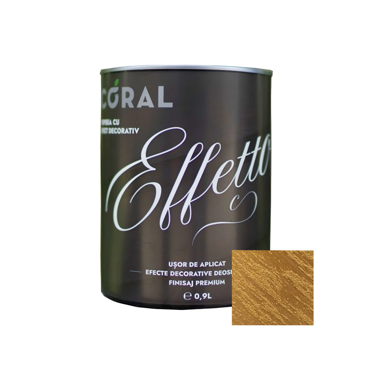 Vopsea decorativa, interior, Coral Effetto, Platino auriu, 0.9 l