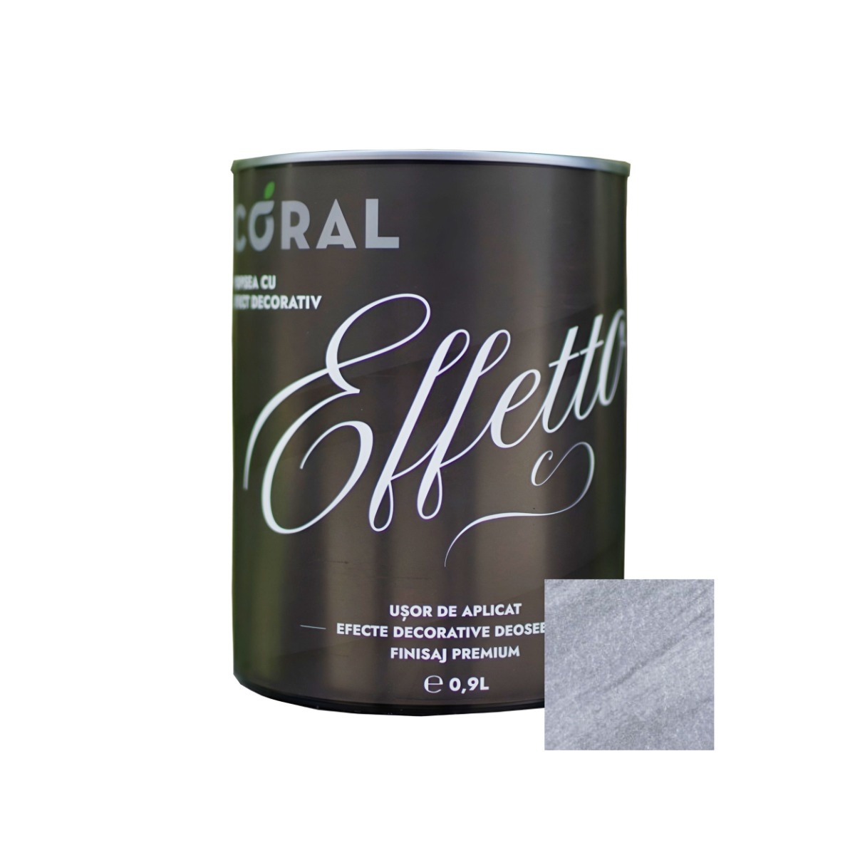 Vopsea decorativa, interior, Coral Effetto, Viterbo gri, 0.9 l