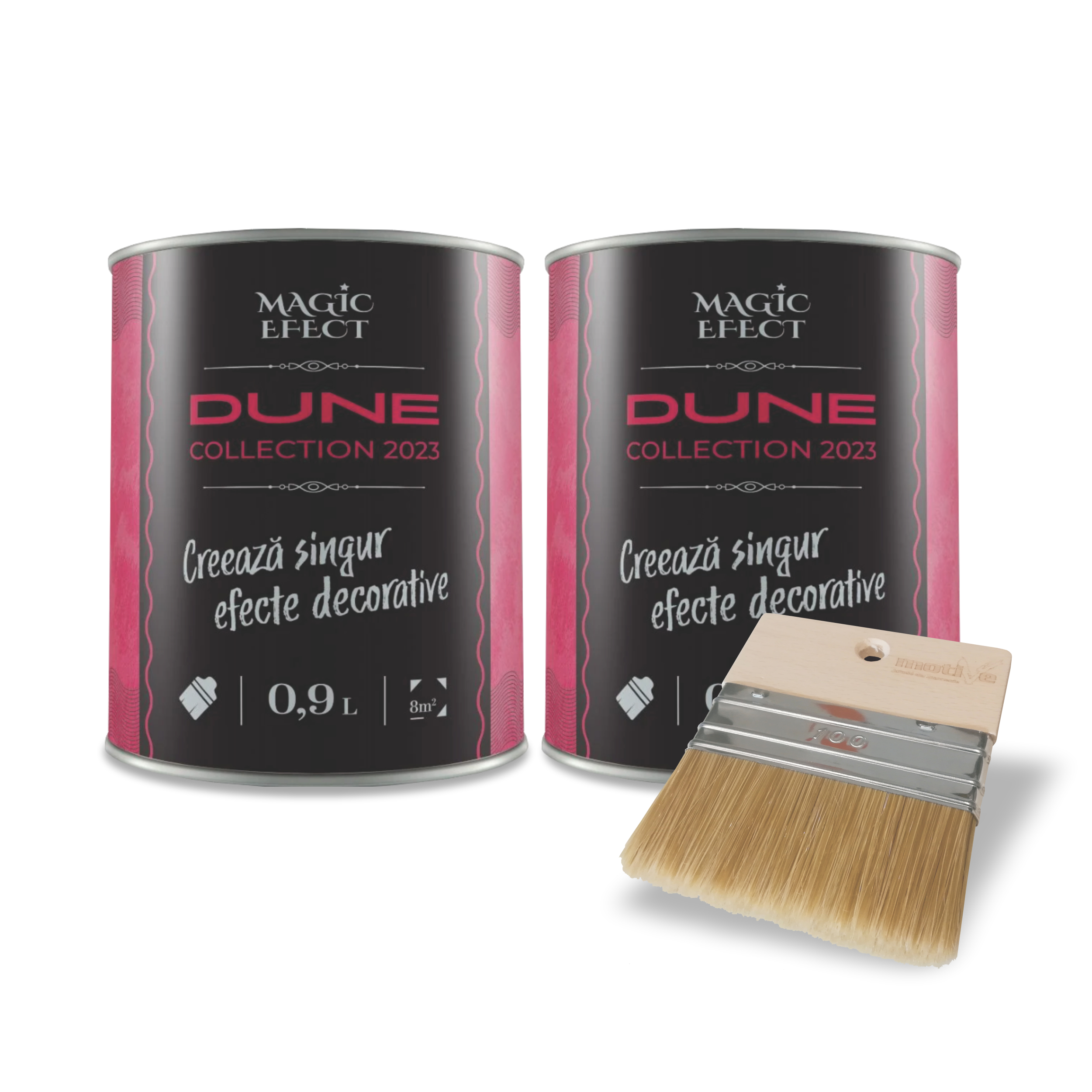 Magic Efect Vopsea decorativa magic efect magic black cu efect dune de nisip 0,9 +0,9 l + pensula cadou