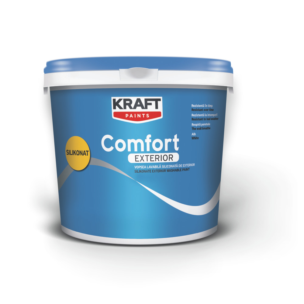 Vopsea lavabila, exterior, Kraft Comfort Silikonat 15 L