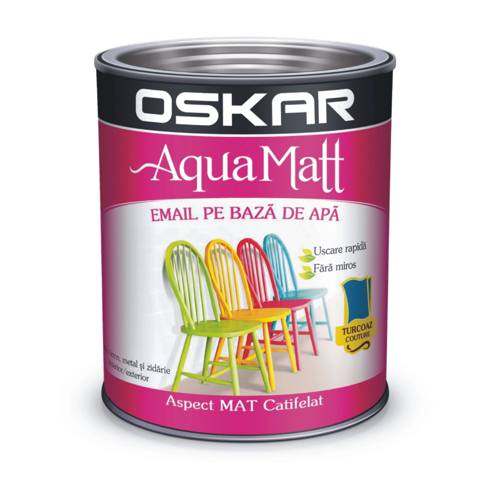 Vopsea pe baza de apa, Oskar Aqua Matt fucsia 0.6 L