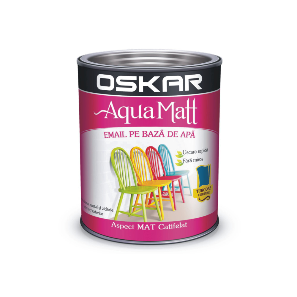 Vopsea pe baza de apa, Oskar Aqua Matt rosu 2.5 L
