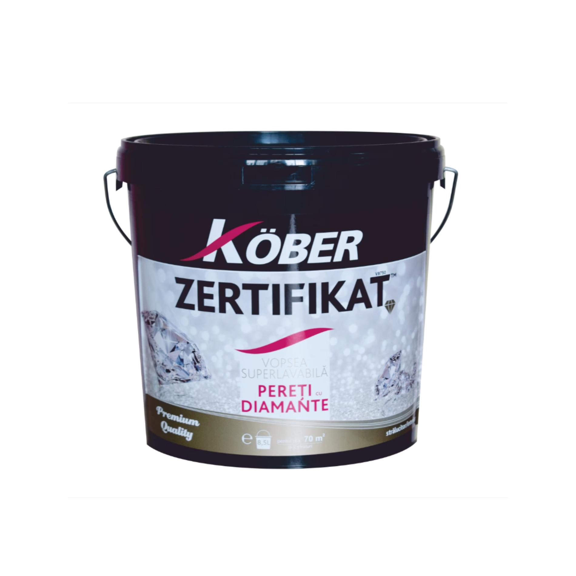 Vopsea pentru pereti Zertifikat, cu diamante, ambalare 8,5 L + amorsa 8.5 L si 2 pigmenti