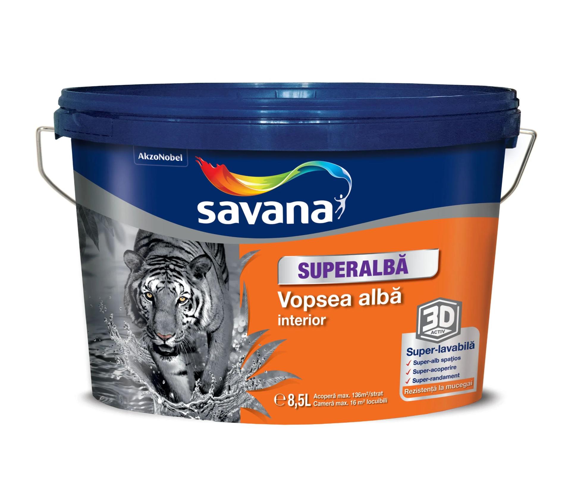 Vopsea superlavabila pentru interior, Savana, ambalare 8,5 L