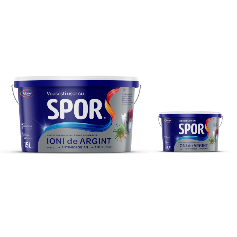 Varuri - Vopsea superlavabila Spor cu ioni de argint, 15 L + 2,5 L Cadou, olint.ro