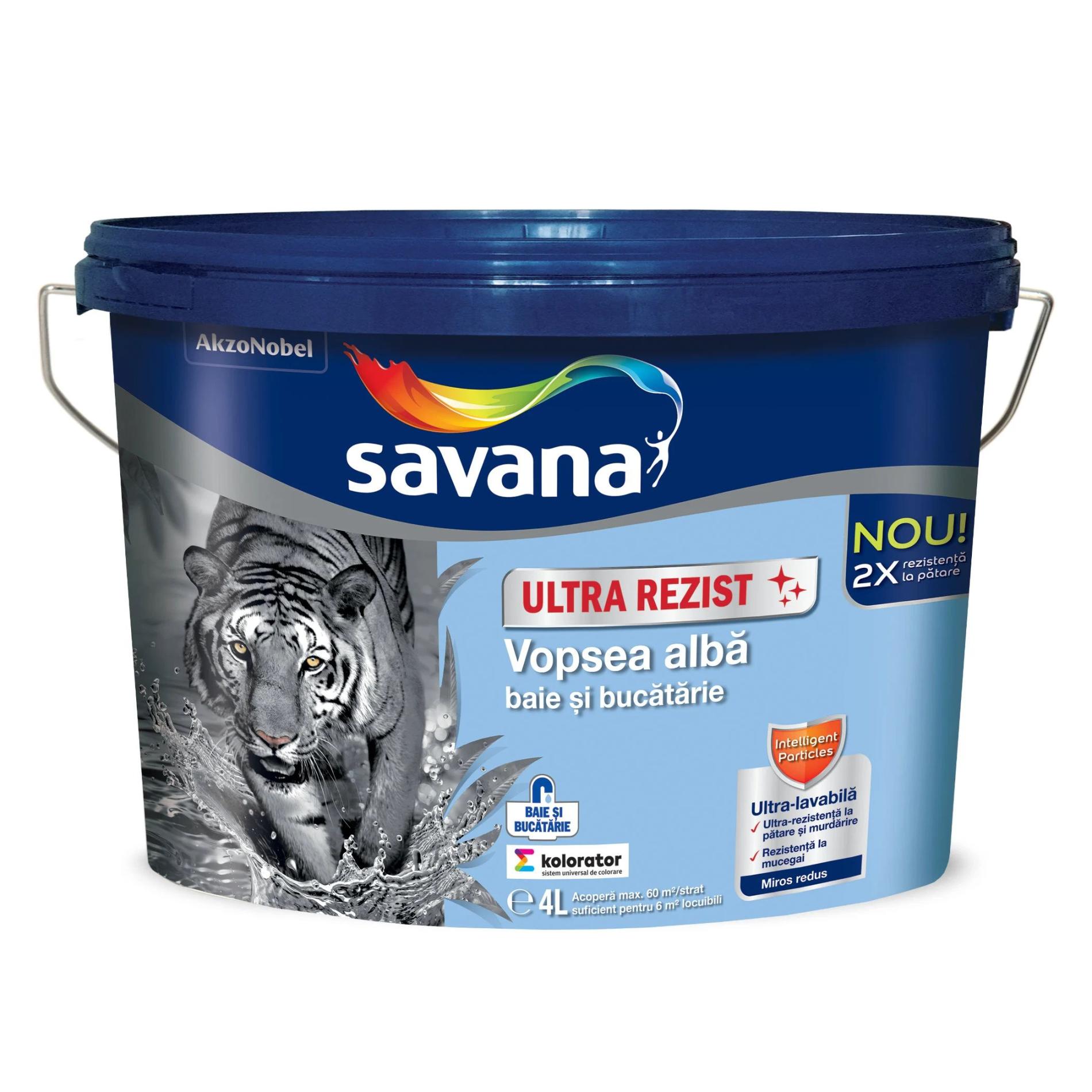 Vopsea ultra – lavabila pentru interior, Savana ultra rezist baie & bucatarie, ambalare 4 L