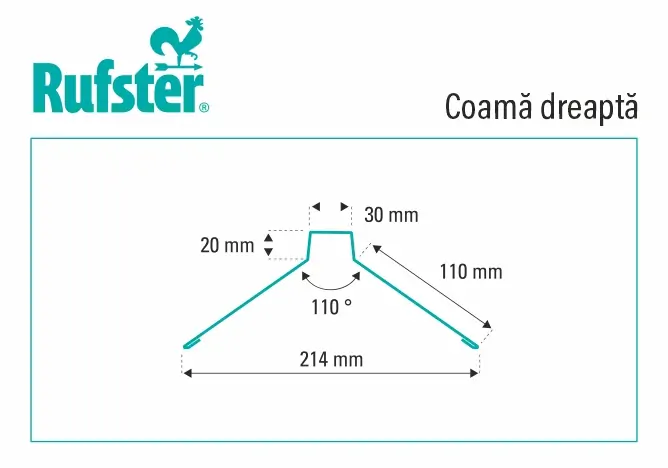 Coama dreapta Rufster Premium 0,5 mm grosime 3005 visiniu