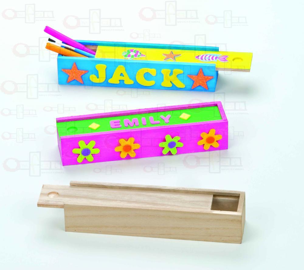 Set 4 Cutii din lemn pentru creioane