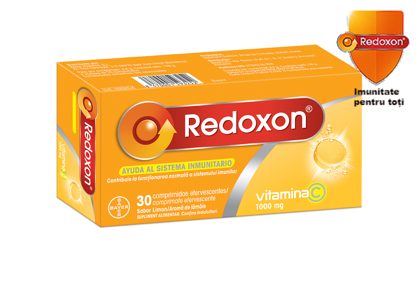 Redoxon Vitamina C 1000 Mg Cu Aroma De Lamaie Sprijin Imunitar 30 Comprimate Efervescente Pret 30