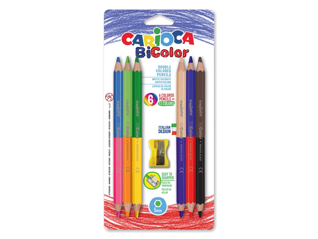 Creioane color Bi-Color Carioca 6/set