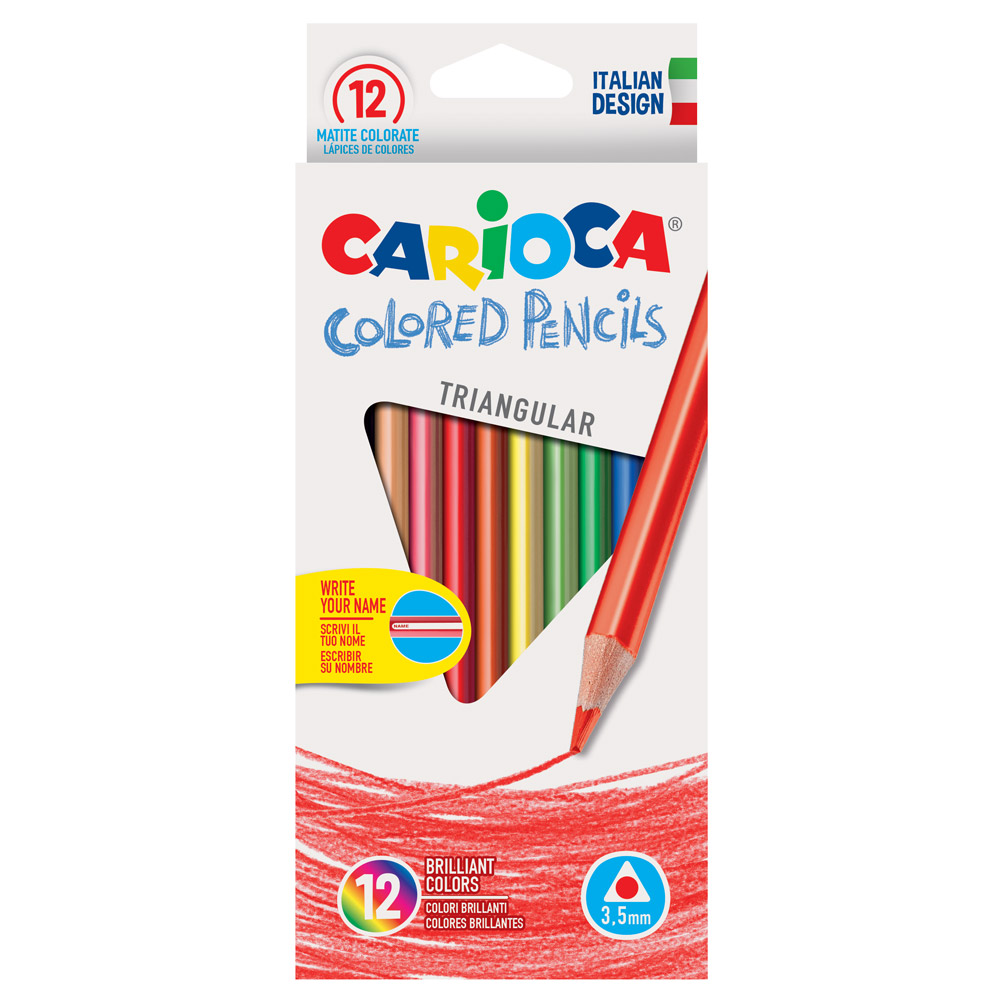 Creioane color triunghiulare Carioca 12/set