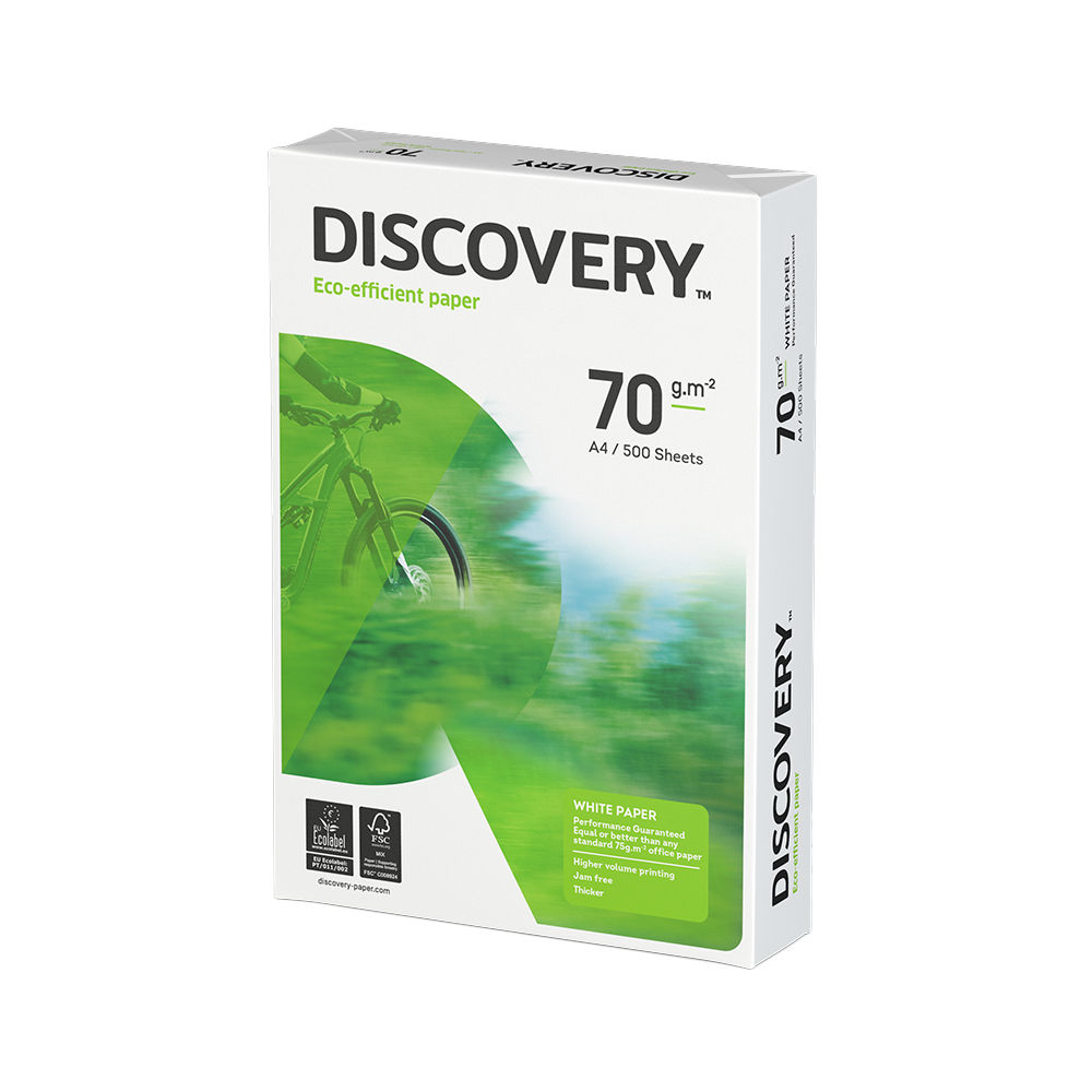 Hartie A4 reciclata 70g/mp Discovery Eco-Efficient 500 coli/top