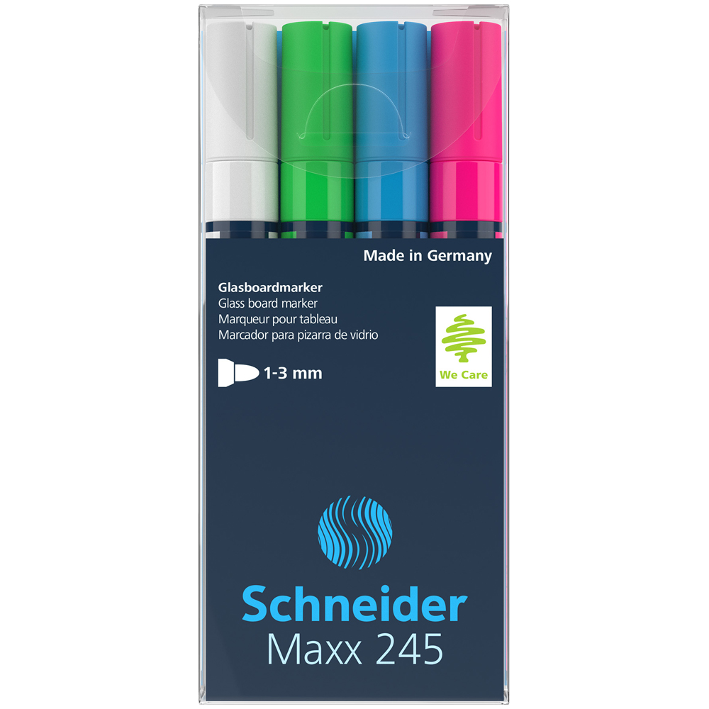 Marker pentru sticla Schneider Maxx 245 4 buc/set Set cu alb