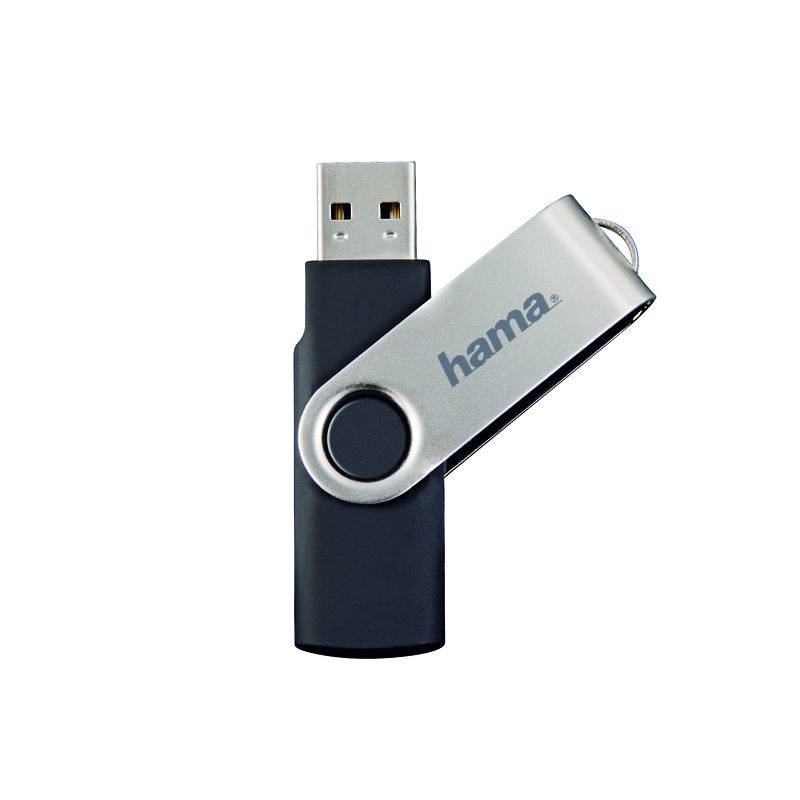 Memorie USB Hama Rotate 128GB, USB 2.0, Negru/Argintiu