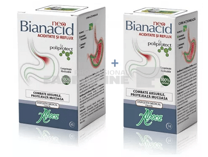 Aboca NeoBianacid aciditate si reflux 45 comprimate + Aboca NeoBianacid aciditate si reflux 14 comprimate