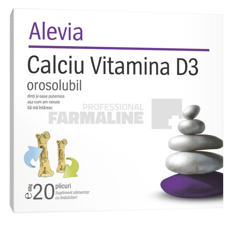 Alevia Calciu 1200 mg vitamina D3 20 plicuri