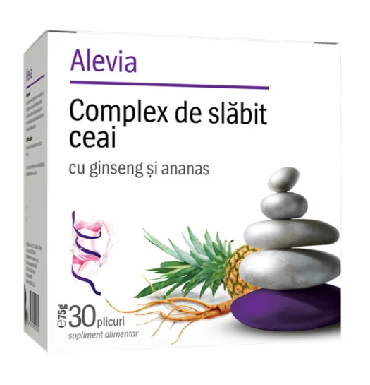 Alevia Complex de slabit Ceai cu ginseng si ananas 30 plicuri