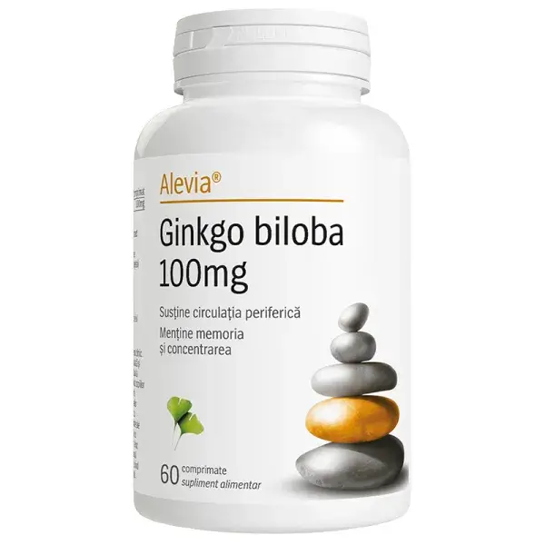 Alevia Ginkgo biloba 100mg 60 comprimate