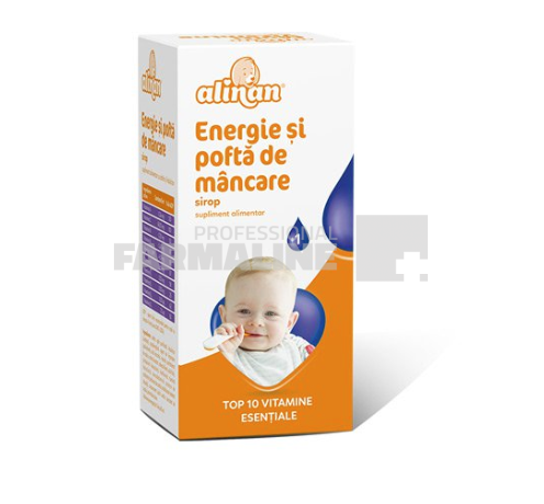 vitamine pentru pofta de mancare si ingrasare copii Alinan Sirop Energie si pofta de mancare 150 ml