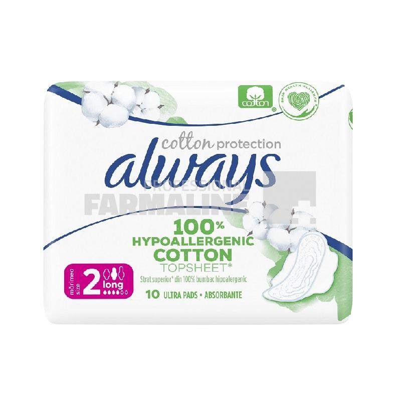 Always Naturals Cotton Protection Long Size 2 - 10 bucati