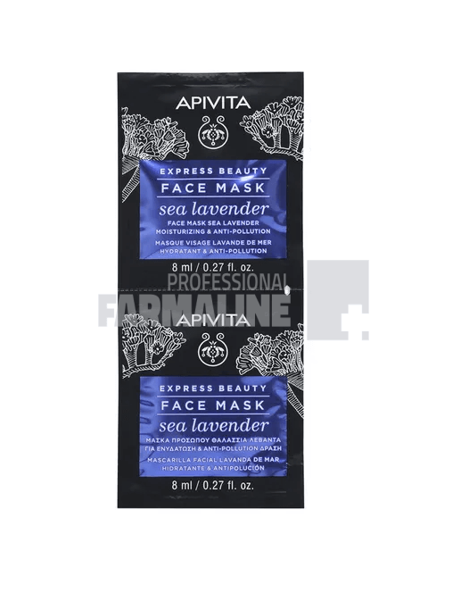 Apivita Express Beauty Masca de hidratare cu lavanda 2 bucati 8 ml