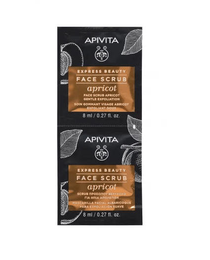 Apivita Express Beauty Masca exfolianta delicata cu extract de caise 2 x 8 ml