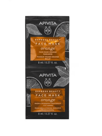 Apivita Express Beauty Masca pentru luminozitate cu extract de portocale 2 x 8 ml