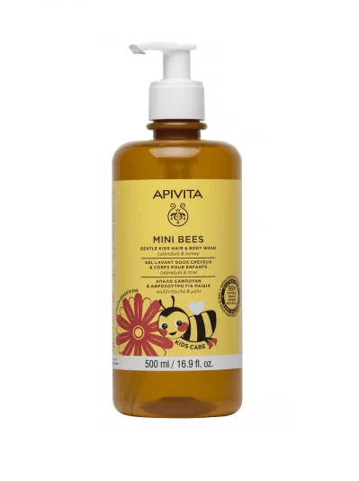 Apivita Mini Bees Gel de spalare copii pentru par si corp 500 ml