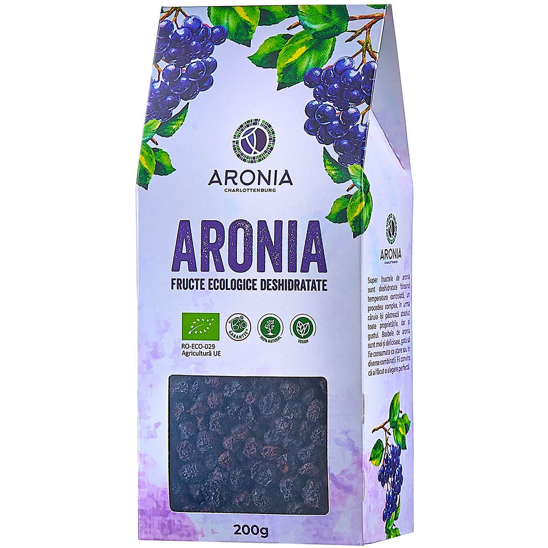 Fructe uscate ecologice de aronia  200 gr. Aronia Charlottenburg