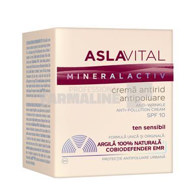 Aslavital Mineralactiv Cremă antirid antipoluare SPF10 50 ml