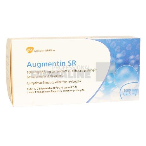 AUGMENTIN SR 1000 mg/62,5 mg x 28 COMPR. ELIB. PREL. 1000mg/62,5mg BEECHAM GROUP PLC - GLAXO