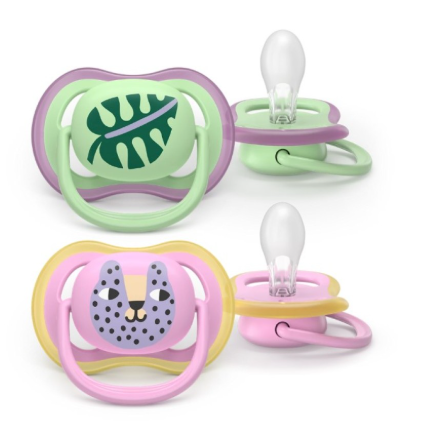 Avent SCF087/13 suzete ultra air cat/leaf 6 - 18 luni 2 bucati