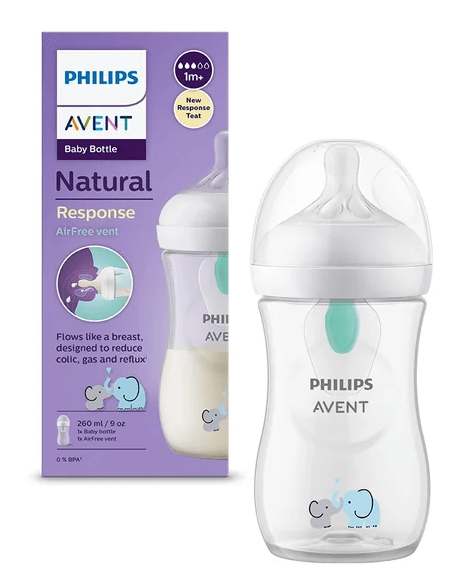 Avent SCY673/81 Biberon Natural Response anti-colici model elefant 0+ luni 260 ml