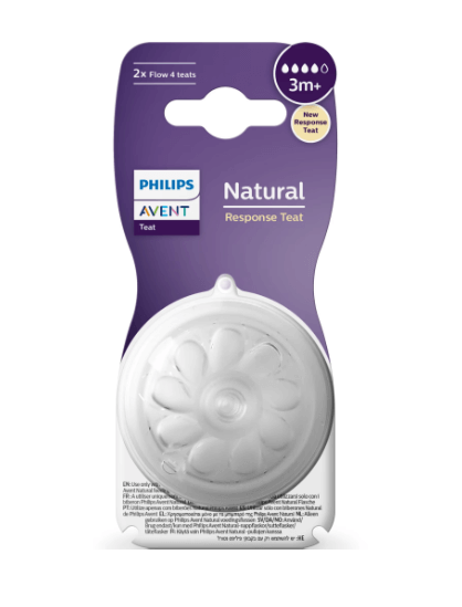 Avent SCY964/02 Tetina Natural Response debit mediu 3+ luni 2 bucati