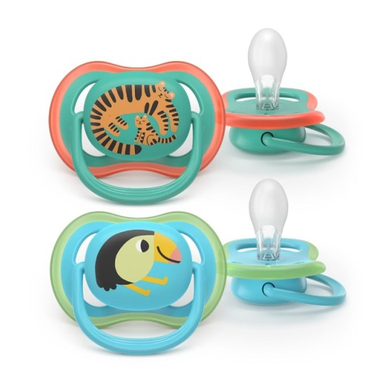 Nou Avent Suzete ultra air jungle 6-18 luni x 2 bucati SCF087/11 - Super Oferta Suzete si inele gingivale (dentitie) pfarma.ro