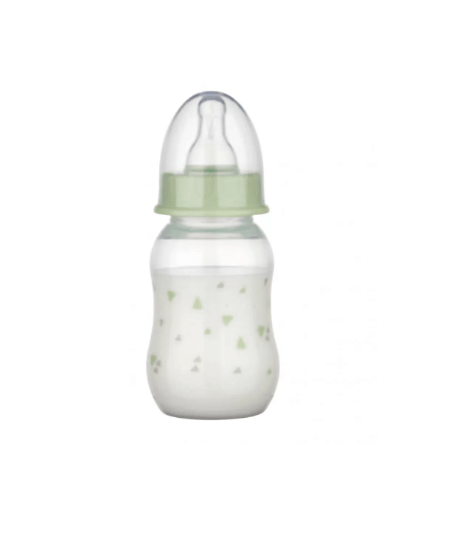 Baby Nova 45010 Biberon Plastic cu tetina silicon rotunda marimea S 0 - 24 luni 130 ml