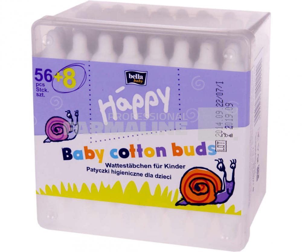 Bella Baby Happy Betisoare Igienice cu opritor 56 bucati + 8 bucati