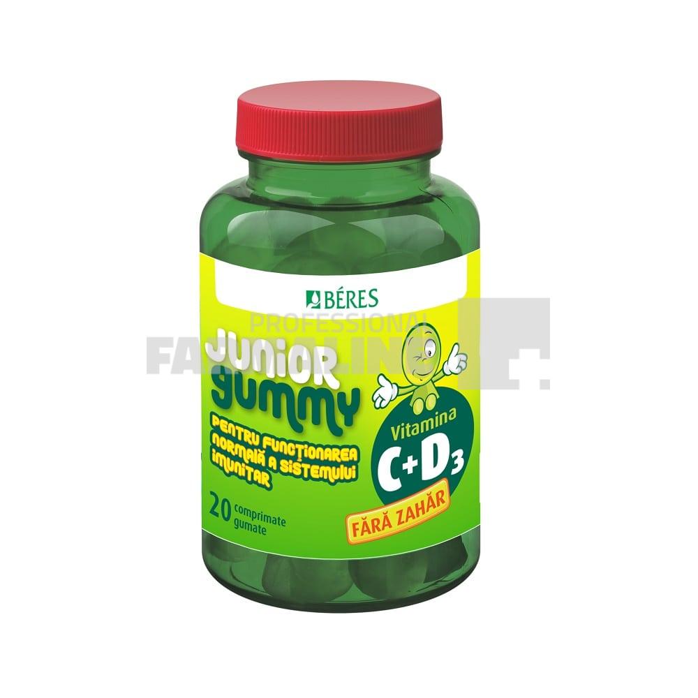 Beres Junior Gummy Vitamina C + D3 20 comprimate gumate