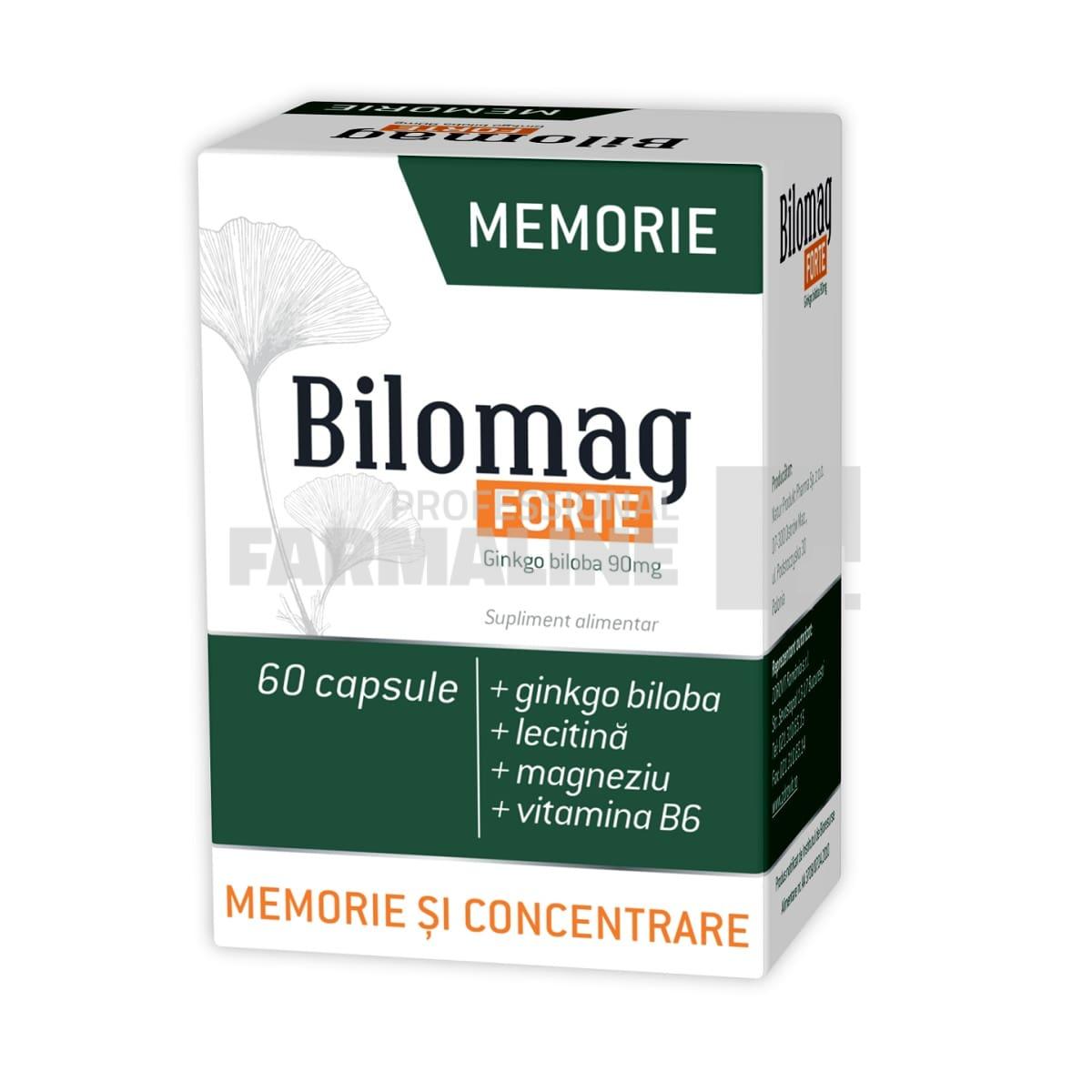 bilomag forte memorie 90 capsule + 30 cadou Bilomag Forte Memorie 90 mg 60 capsule