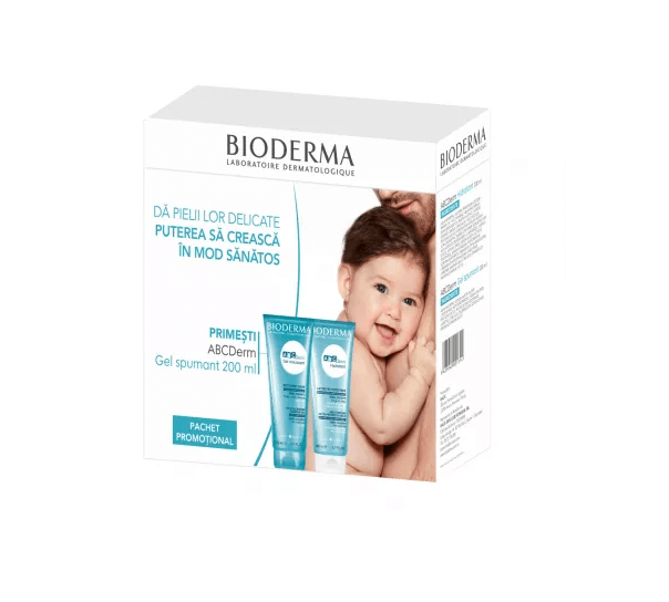 Bioderma Abcderm Pk Lapte hidratant 200 ml +  Gel spumant 200 ml