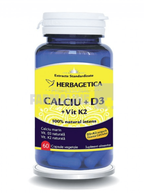 lipozomal vitamina d3 + k2 magneziu 30 capsule hypernatura Calciu + D3 + Vitamina K2 60 capsule