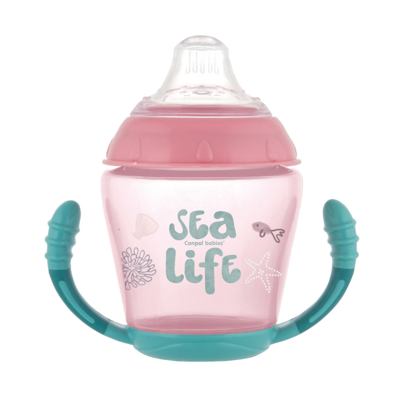 Canpol 56/501 Canita roz Sea life anti-varsare 9+ luni 230 ml