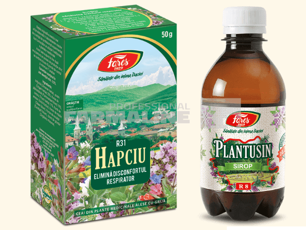 Ceai Hapciu - elimina disconfortul respirator 50 g + Plantusin 50 ml Cadou