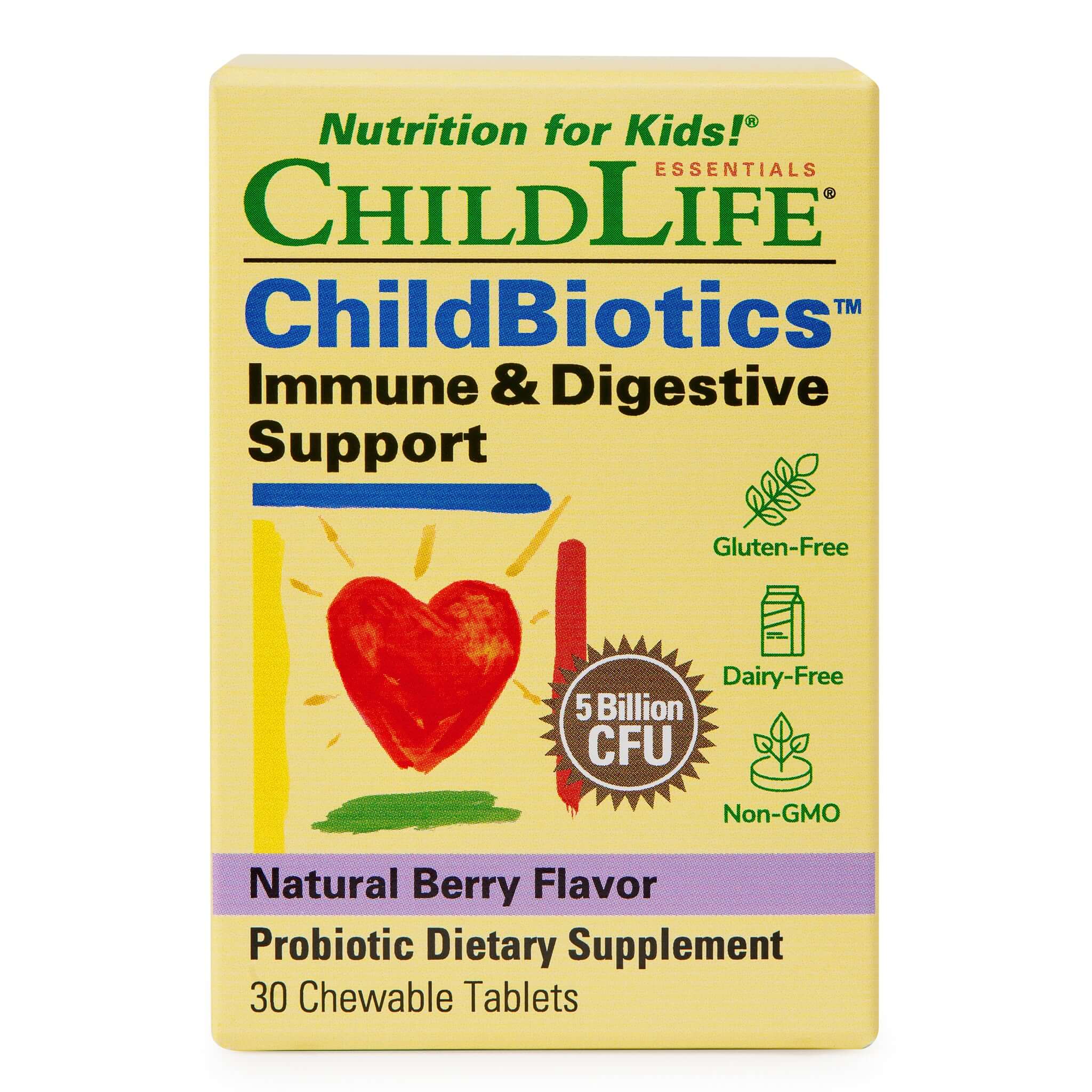 ChildBiotics Immune Digestive Support Childlife Essentials 30 tablete masticabile