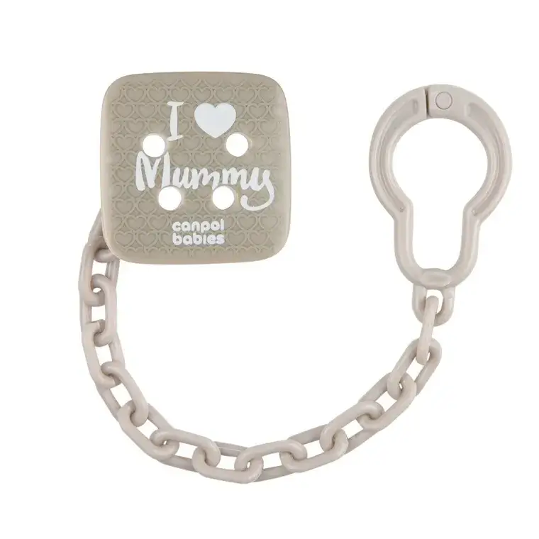 Canpol 2/434 Grey lant suzeta ""I love mummy""